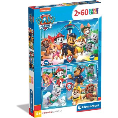 Clementoni Puzzle Supercolor Paw Patrol - 2 x 60 peças Clementoni Puzzle Supercolor Paw Patrol - 2 x 60 peças