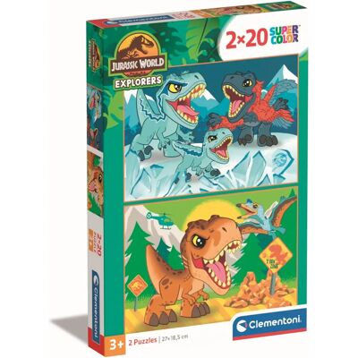 Clementoni Puzzle Jurassic World 2x20 - Super Color - Publicité Clementoni Puzzle Jurassic World 2x20 - Super Color - Publicité