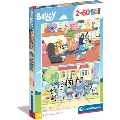 Conjunto de quebra-cabeças Bluey Clementoni - 2x60 peças Conjunto de quebra-cabeças Bluey Clementoni - 2x60 peças