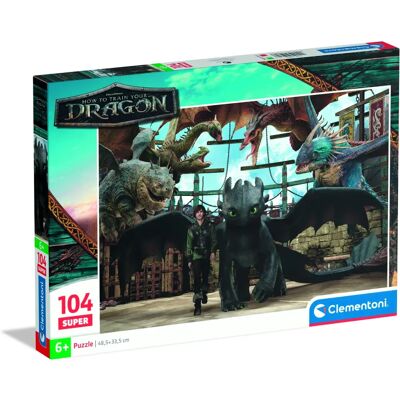 Clementoni 25080 Puzzle - 104 Teile, Wie man Sein Drachen Trainiert, Kinderrätsel, Italien Clementoni 25080 Puzzle - 104 Teile, Wie man Sein Drachen Trainiert, Kinderrätsel, Italien