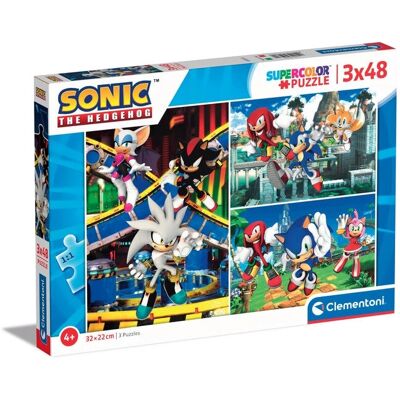 Puzzle Sonic The Hedgehog 3x48 pièces - 34.3 x 24.3 x 3.5 CM - Publicité Puzzle Sonic The Hedgehog 3x48 pièces - 34.3 x 24.3 x 3.5 CM - Publicité