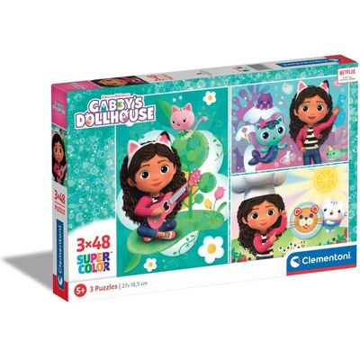 Clementoni Puzzle Maison de Poupée Gabby - 3x48 Pièces - Publicité Clementoni Puzzle Maison de Poupée Gabby - 3x48 Pièces - Publicité