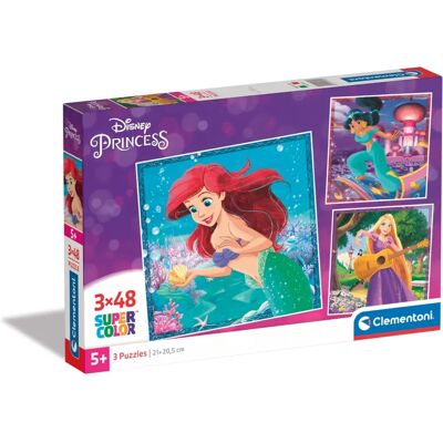 Puzzle Disney Princess Clementoni - 3-en-1, 48 pièces chacun Puzzle Disney Princess Clementoni - 3-en-1, 48 pièces chacun