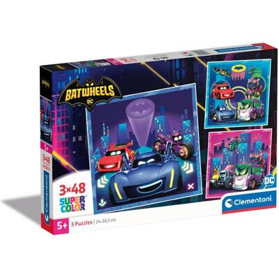 Puzzle Supercolor Batwheels Clementoni - 3x 48 Pièces Enfant Puzzle Supercolor Batwheels Clementoni - 3x 48 Pièces Enfant