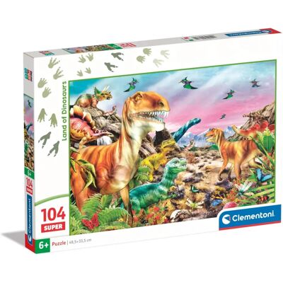 Clementoni Land of Dinosaurs 104 Pussel - Utbildande, Livfulla Färger Clementoni Land of Dinosaurs 104 Pussel - Utbildande, Livfulla Färger