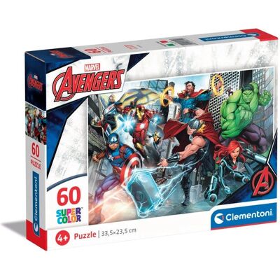 Clementoni Supercolor Marvel Avengers Puzzle - 60 Pièces - Puzzle pour Enfants Clementoni Supercolor Marvel Avengers Puzzle - 60 Pièces - Puzzle pour Enfants