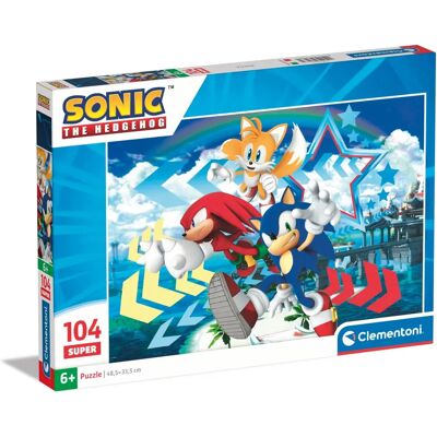 Quebra-cabeça Sonic Supercolor Clementoni - 104 Peças - Para Crianças 6+. Quebra-cabeça Sonic Supercolor Clementoni - 104 Peças - Para Crianças 6+.