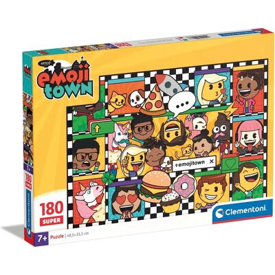 Clementoni Legpuzzel Super Color Emoji Town - 180 Stück - Puzzle für Kinder Clementoni Legpuzzel Super Color Emoji Town - 180 Stück - Puzzle für Kinder