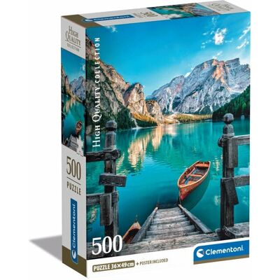 Puzzle Clementoni Lac de Braies - 500 Pièces - Paysage Puzzle Clementoni Lac de Braies - 500 Pièces - Paysage