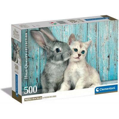 Puzzle Clementoni Collection Haute Qualité Chat & Lapin - 500 pièces Puzzle Clementoni Collection Haute Qualité Chat & Lapin - 500 pièces