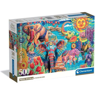 Collection Haute Qualité Clementoni 35578 Puzzle - 500 pièces - Art Éléphants Carnaval Collection Haute Qualité Clementoni 35578 Puzzle - 500 pièces - Art Éléphants Carnaval
