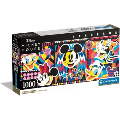 Clementoni Puzzle Panorama Mickey Mouse - 1000 Pièces Clementoni Puzzle Panorama Mickey Mouse - 1000 Pièces
