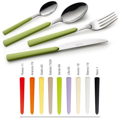 Eme Fast Arancio Set di Posate in Acciaio Inox 24 Pezzi - Posate Eme Fast Arancio Set di Posate in Acciaio Inox 24 Pezzi - Posate