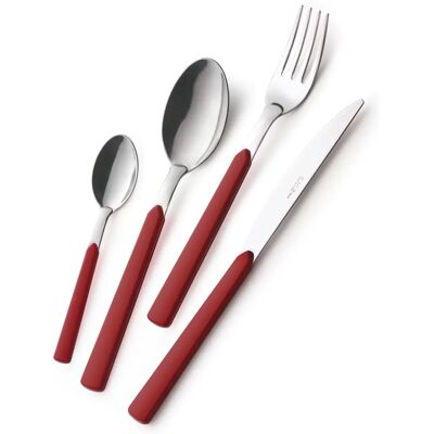 Eme Posaterie BARF24FA/11 Edelstahl Besteck-Set - 24 Stück, Rot Eme Posaterie BARF24FA/11 Edelstahl Besteck-Set - 24 Stück, Rot