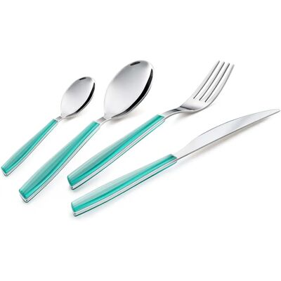 Set di posate Eme Wave 24 pezzi in acciaio inossidabile Turchese Set di posate Eme Wave 24 pezzi in acciaio inossidabile Turchese