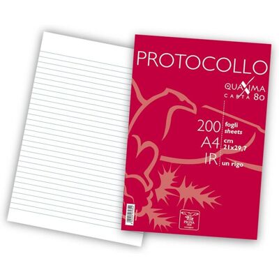 Pigna Papier A4 200 Feuilles 1R Protocoles Pigna Papier A4 200 Feuilles 1R Protocoles