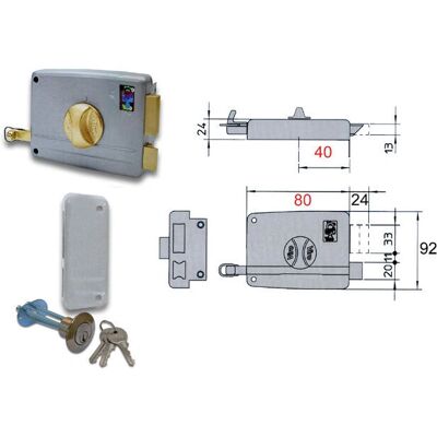 VIRO - Cerradura de puerta de madera con cilindro y pomo - 7601 c.staccato M2 VIRO - Cerradura de puerta de madera con cilindro y pomo - 7601 c.staccato M2