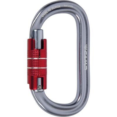 Mousqueton Oval XL 2Lock Camp - Argent/Rouge - Matériel d'escalade large Mousqueton Oval XL 2Lock Camp - Argent/Rouge - Matériel d'escalade large