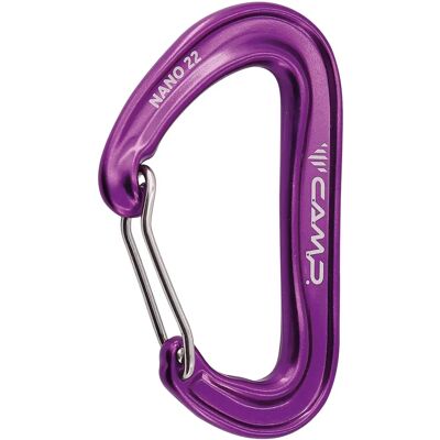 C.A.M.P. Nano 22 - Karabiner - paars - Lichtgewicht Klimmen Gear C.A.M.P. Nano 22 - Karabiner - paars - Lichtgewicht Klimmen Gear