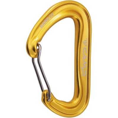CAMP Nano 22 - Karabiner - Geel - Lichtgewicht Klimmateriaal CAMP Nano 22 - Karabiner - Geel - Lichtgewicht Klimmateriaal
