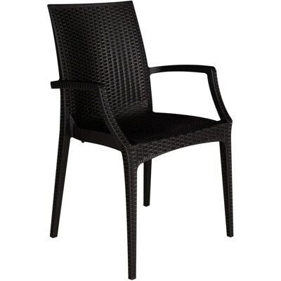 Silla Apilable Exterior Grand Soleil Negra - Jardín y Bistró Silla Apilable Exterior Grand Soleil Negra - Jardín y Bistró