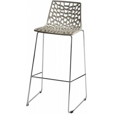 Taburete de bar beige de policarbonato de Grand Soleil - Diseño moderno para interior y exterior Taburete de bar beige de policarbonato de Grand Soleil - Diseño moderno para interior y exterior
