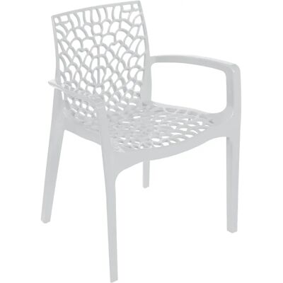 Silla apilable exterior de polipropileno blanco Grand Soleil Saphir - Silla de exterior Silla apilable exterior de polipropileno blanco Grand Soleil Saphir - Silla de exterior