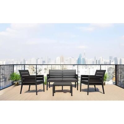 Grand Soleil Ensemble de jardin Panka - Polypropylène, Anthracite - Ensemble jardin - Publicité Grand Soleil Ensemble de jardin Panka - Polypropylène, Anthracite - Ensemble jardin - Publicité