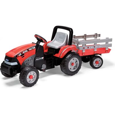 Peg Perego Maxi Diesel Traktor - Verstellbarer Sitz, Hupe, Anhänger Peg Perego Maxi Diesel Traktor - Verstellbarer Sitz, Hupe, Anhänger