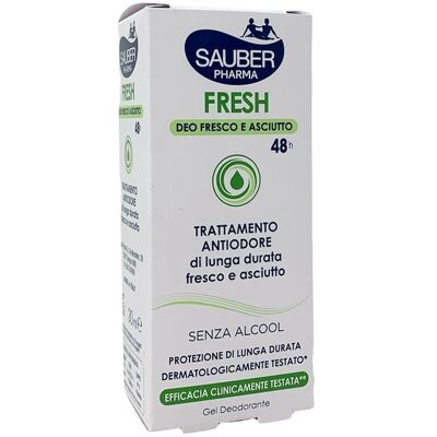 Gel Deodorante Sauber Fresco - Durata, Senza alcool, Testato dermatologicamente - 30ml Gel Deodorante Sauber Fresco - Durata, Senza alcool, Testato dermatologicamente - 30ml