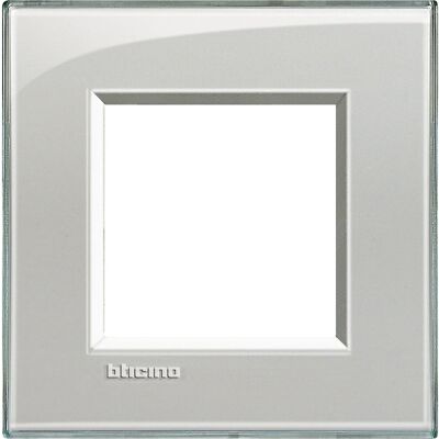 Bticino LNA4802KG Wall Plate - 2 Modules - Ice Gray Bticino LNA4802KG Wall Plate - 2 Modules - Ice Gray