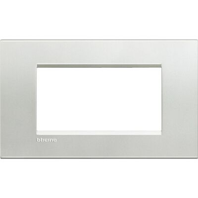Bticino Bticino LNA4804AG Plaque Murale Argentée 4 Modules - Couverture Interrupteur - Publicité Bticino Bticino LNA4804AG Plaque Murale Argentée 4 Modules - Couverture Interrupteur - Publicité