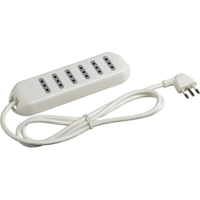 BTicino 3630D Stekkerdoos - 6 Stopcontacten, 5m Kabel, Binnen BTicino 3630D Stekkerdoos - 6 Stopcontacten, 5m Kabel, Binnen