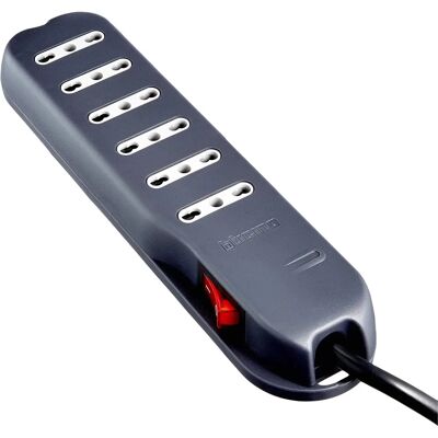 BTicino 3631gb Multipresa Slim 1,5m 6 Prese Bipasso 10a/16a Interruttore Luminoso BTicino 3631gb Multipresa Slim 1,5m 6 Prese Bipasso 10a/16a Interruttore Luminoso