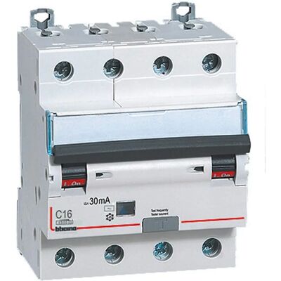 Bticino GA8843AC16 Disjoncteur 4P 16A 30mA Type AC - Protection électrique - Publicité Bticino GA8843AC16 Disjoncteur 4P 16A 30mA Type AC - Protection électrique - Publicité