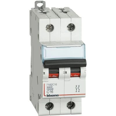 Bticino Btdin60 - Interruptor de circuito 2P 16A - 6kA - 400V - Curva C Bticino Btdin60 - Interruptor de circuito 2P 16A - 6kA - 400V - Curva C