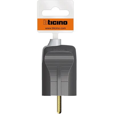 BTicino - Spina 2P+T 10/16A - Verstelbaar - Grijs - Electrical outlet BTicino - Spina 2P+T 10/16A - Verstelbaar - Grijs - Electrical outlet