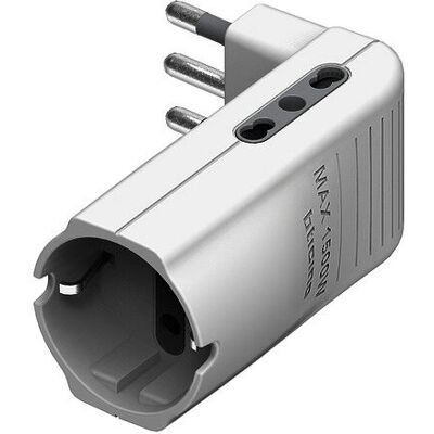 Adattatore BTicino S3616DE - 2 Prese, P30 Tedesco, Bianco Adattatore BTicino S3616DE - 2 Prese, P30 Tedesco, Bianco