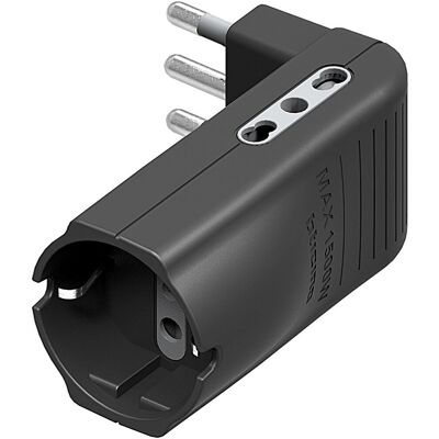 BTicino S3616GE Stromstecker-Adapter - Typ L - Schwarz BTicino S3616GE Stromstecker-Adapter - Typ L - Schwarz