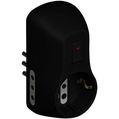 Adaptateur Prise BTicino S3610GB - Allemand, 10A, Noir - Publicité Adaptateur Prise BTicino S3610GB - Allemand, 10A, Noir - Publicité