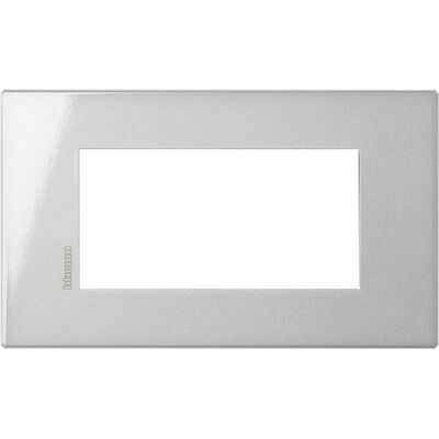 Plaque Bticino HW4804HC - 4 Modules - Design Métallique Moderne - Publicité Plaque Bticino HW4804HC - 4 Modules - Design Métallique Moderne - Publicité