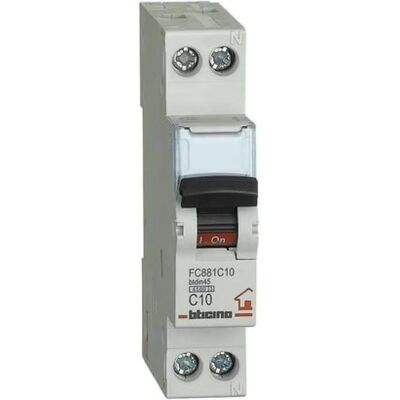 Interruttore magnetotermico Bticino 1P+N 10A 4,5kA - Interruttore Interruttore magnetotermico Bticino 1P+N 10A 4,5kA - Interruttore