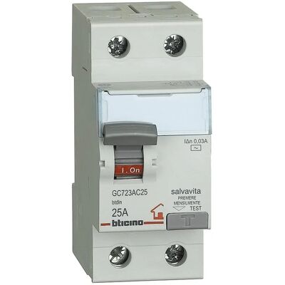 BTicino GC723AC25 - 2P 25A 30mA Type AC Circuit Breaker BTicino GC723AC25 - 2P 25A 30mA Type AC Circuit Breaker