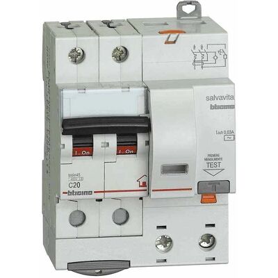 BTicino GC8230AC20 - Disjoncteur différentiel 2P, 20A, 30mA - IP20 - Type C - Publicité BTicino GC8230AC20 - Disjoncteur différentiel 2P, 20A, 30mA - IP20 - Type C - Publicité
