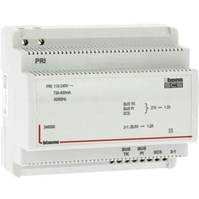 Bticino 346050 Fonte de alimentação - Sistemas áudio/vídeo de 2 fios - 6 DIN Bticino 346050 Fonte de alimentação - Sistemas áudio/vídeo de 2 fios - 6 DIN
