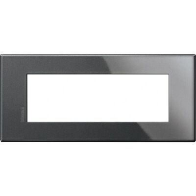 Plaque Bticino HW4806HS - 6 Modules, Anthracite - Cache Interrupteur - Publicité Plaque Bticino HW4806HS - 6 Modules, Anthracite - Cache Interrupteur - Publicité