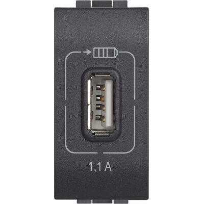Chargeur USB Bticino L4285C1 - Antracite - Prise - Publicité Chargeur USB Bticino L4285C1 - Antracite - Prise - Publicité
