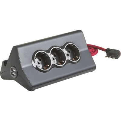 BTicino Mehrfachsteckdose - 2m, 3 Steckdosen, 2 USB, Grau BTicino Mehrfachsteckdose - 2m, 3 Steckdosen, 2 USB, Grau