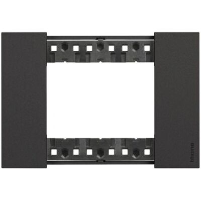 Bticino Schwarze 3-Gang Wandplatte - Schalterabdeckung Bticino Schwarze 3-Gang Wandplatte - Schalterabdeckung