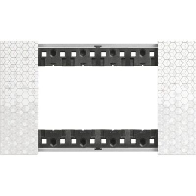 BTicino KA4804MW Plaque Murale - 4 Modules, Effet Pixel, Blanc BTicino KA4804MW Plaque Murale - 4 Modules, Effet Pixel, Blanc